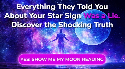 Everything They Told You Moon Reading Banner Ad showing moon and cosmos